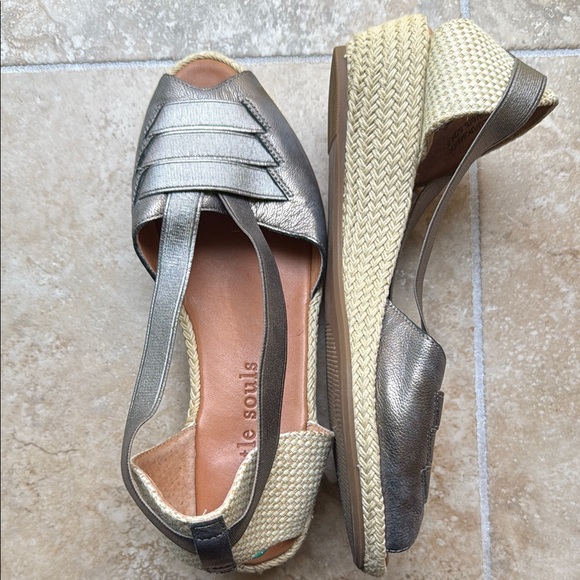 Gentle Souls by Kenneth Cole Lena Espadrilles Slip-on Sandals Leather Textile 8 - Picture 3 of 12